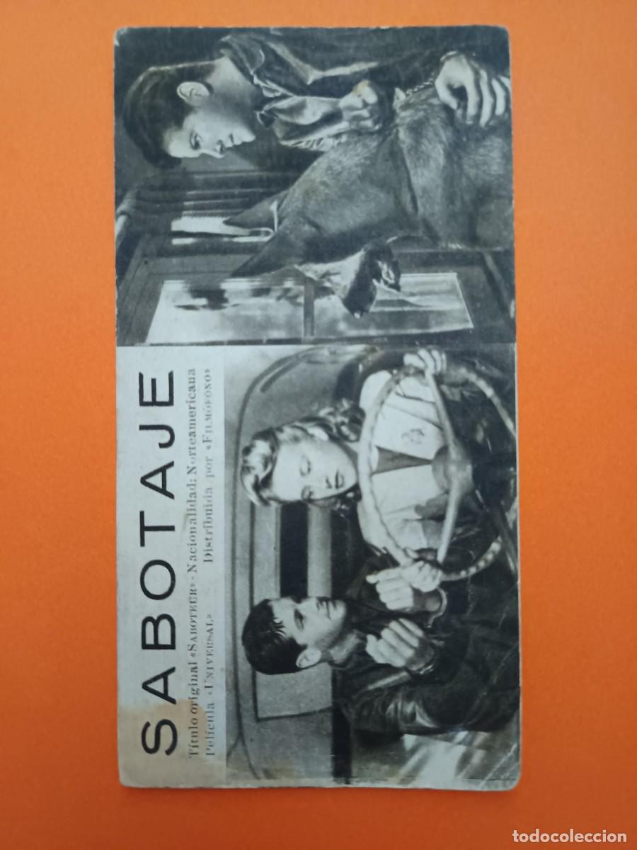 Cine: FICHA PROGRAMA DE CINE SABOTAJE ALFRED HITCHCOCK - Foto 1