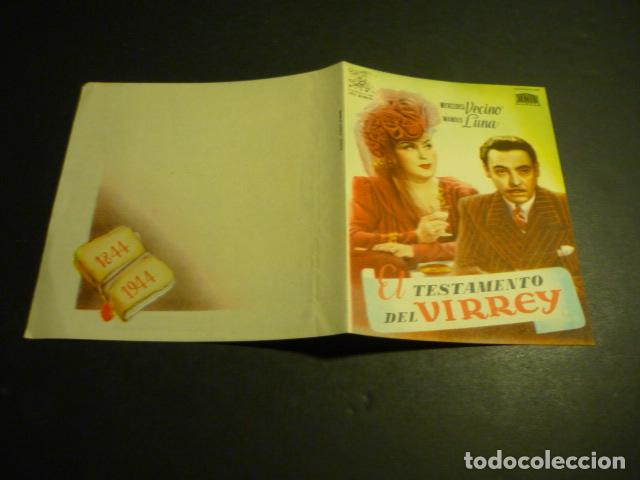 Folhetos de m&atilde;o de filmes antigos de cinema: EL TESTAMENTO DEL VIRREY PROGRAMA DE CINE DOBLE SIN PUBLICIDAD