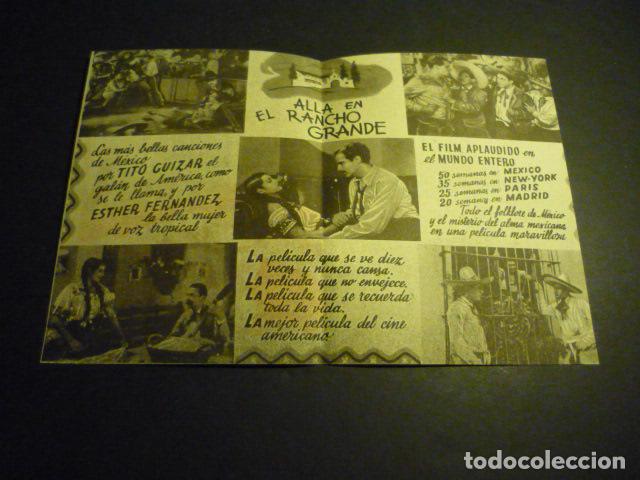 Cine: ALLA EN EL RANCHO GRANDE PROGRAMA DE CINE DOBLE SIN PUBLICIDAD - Foto 2