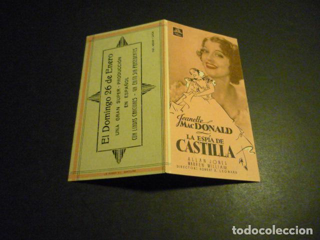 Cine: LA ESPIA DE CASTILLA PROGRAMA DE CINE DOBLE CON PUBLICIDAD CINE JACA HUESCA