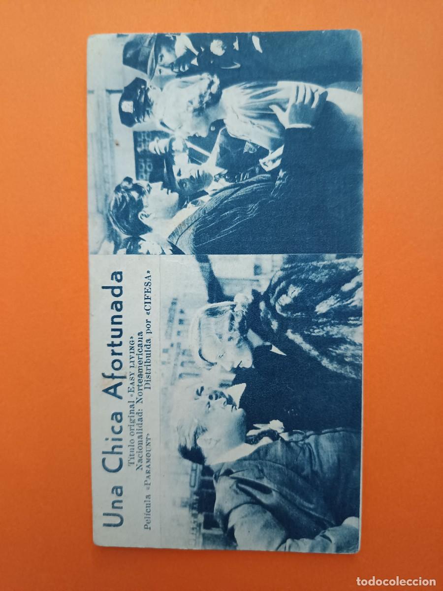Cine: FICHA PROGRAMA DE CINE UNA CHICA AFORTUNADA JEAN ARTHUR - Foto 1