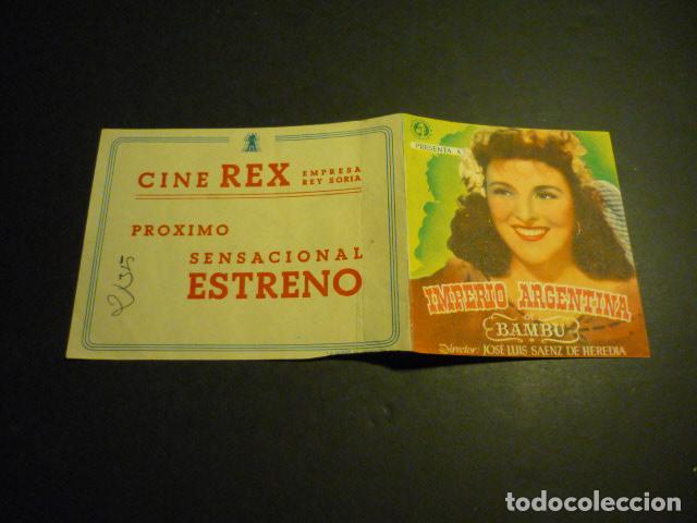 Cine: BAMBU PROGRAMA DE CINE DOBLE CON PUBLICIDAD CINE REX - Foto 1