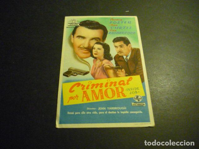 Cine: CRIMINAL POR AMOR PROGRAMA DE CINE SIN PUBLICIDAD - Foto 1