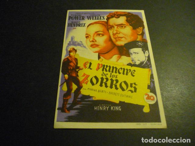 Cine: EL PRINCIPE DE LOS ZORROS PROGRAMA DE CINE SIN PUBLICIDAD