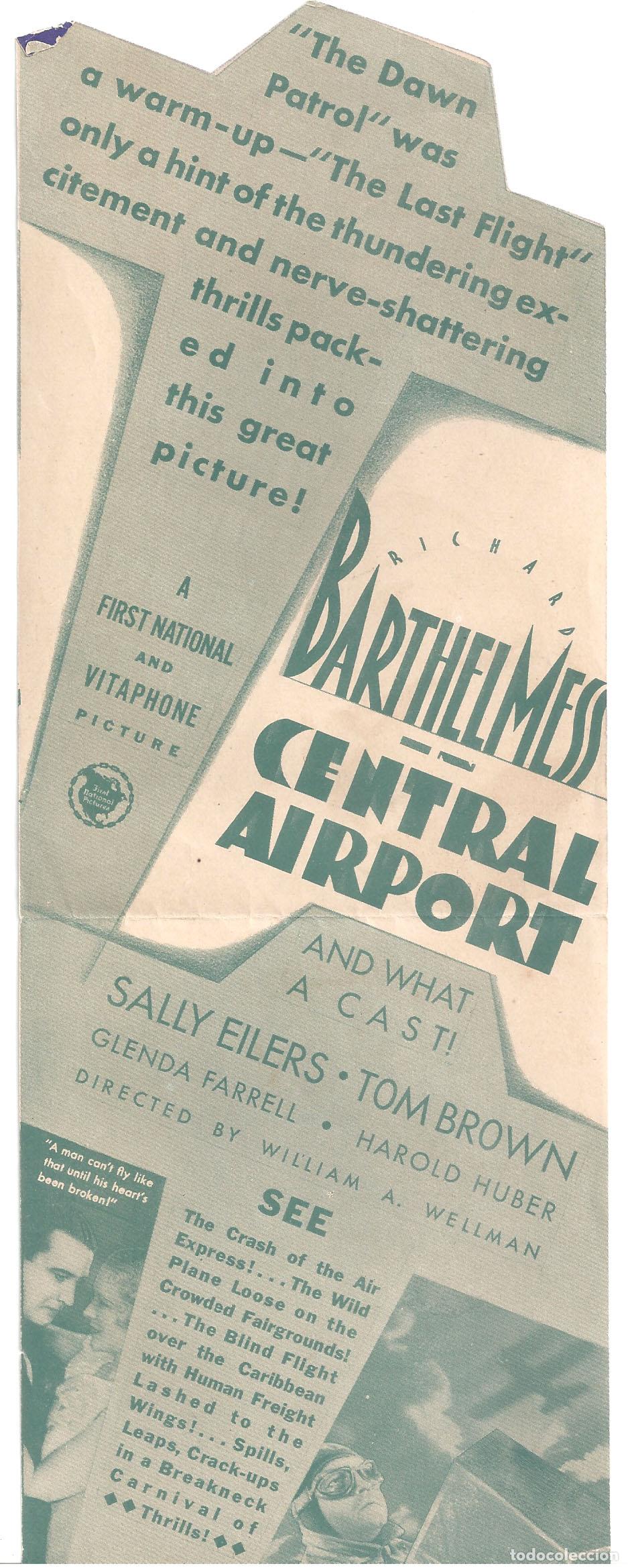 Cine: PTCC 835 AEROPUERTO CENTRAL PROGRAMA DBL TROQUELADO AMERICANO BARTHELMESS SALLY EILERS JOHN WAYNE - Foto 3