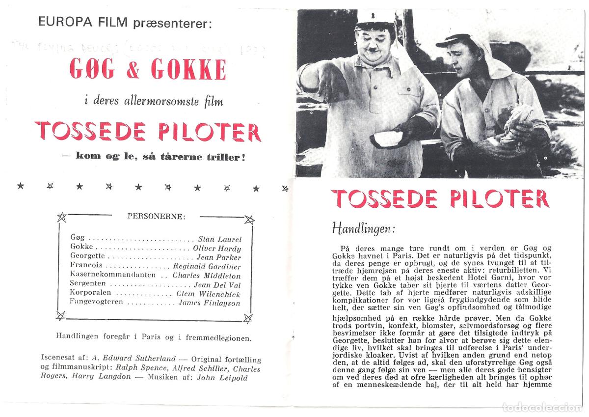 Cine: PTCC7 03 LOCOS DEL AIRE PROGRAMA LIBRITO DANES STAN LAUREL OLIVER HARDY - Foto 2