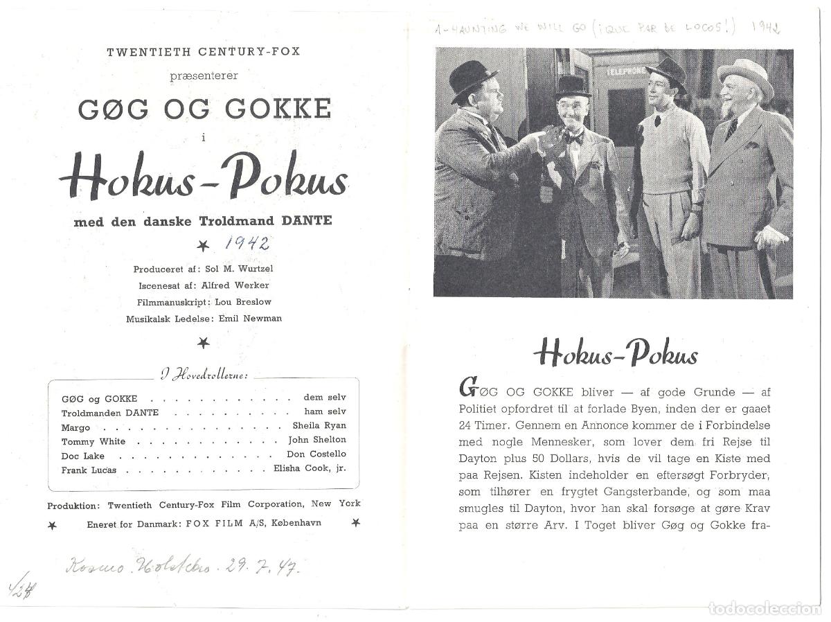 Cine: PTCC7 03 QUE PAR DE LOCOS PROGRAMA LIBRITO DANES STAN LAUREL OLIVER HARDY - Foto 2