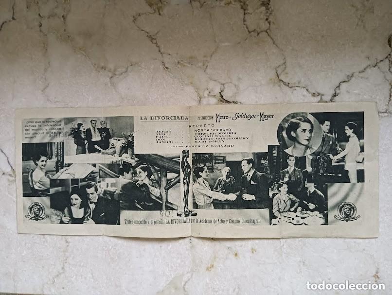 Cine: LA DIVORCIADA PROGRAMA DOBLE MGM NORMA SHEARER ROBERT MONTGOMERY MARRON - Foto 3
