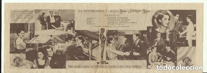 Cine: LA DIVORCIADA PROGRAMA DOBLE MGM NORMA SHEARER ROBERT MONTGOMERY VERDE - Foto 3
