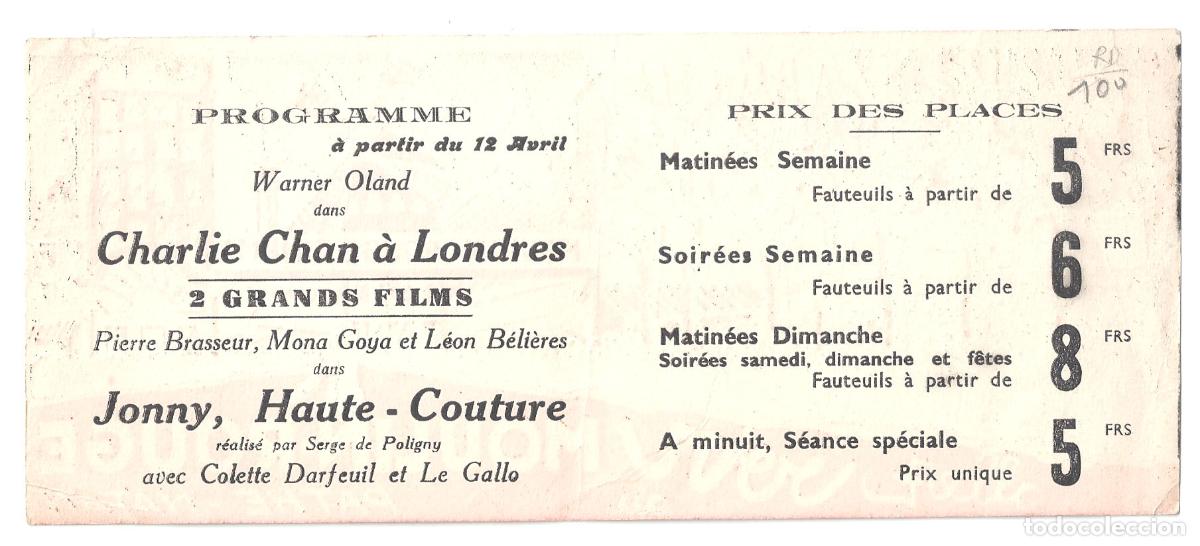 Cine: PTCC 837 MOULIN ROUGE CINEMA PROGRAMA DOBLE FRANCES - Foto 2