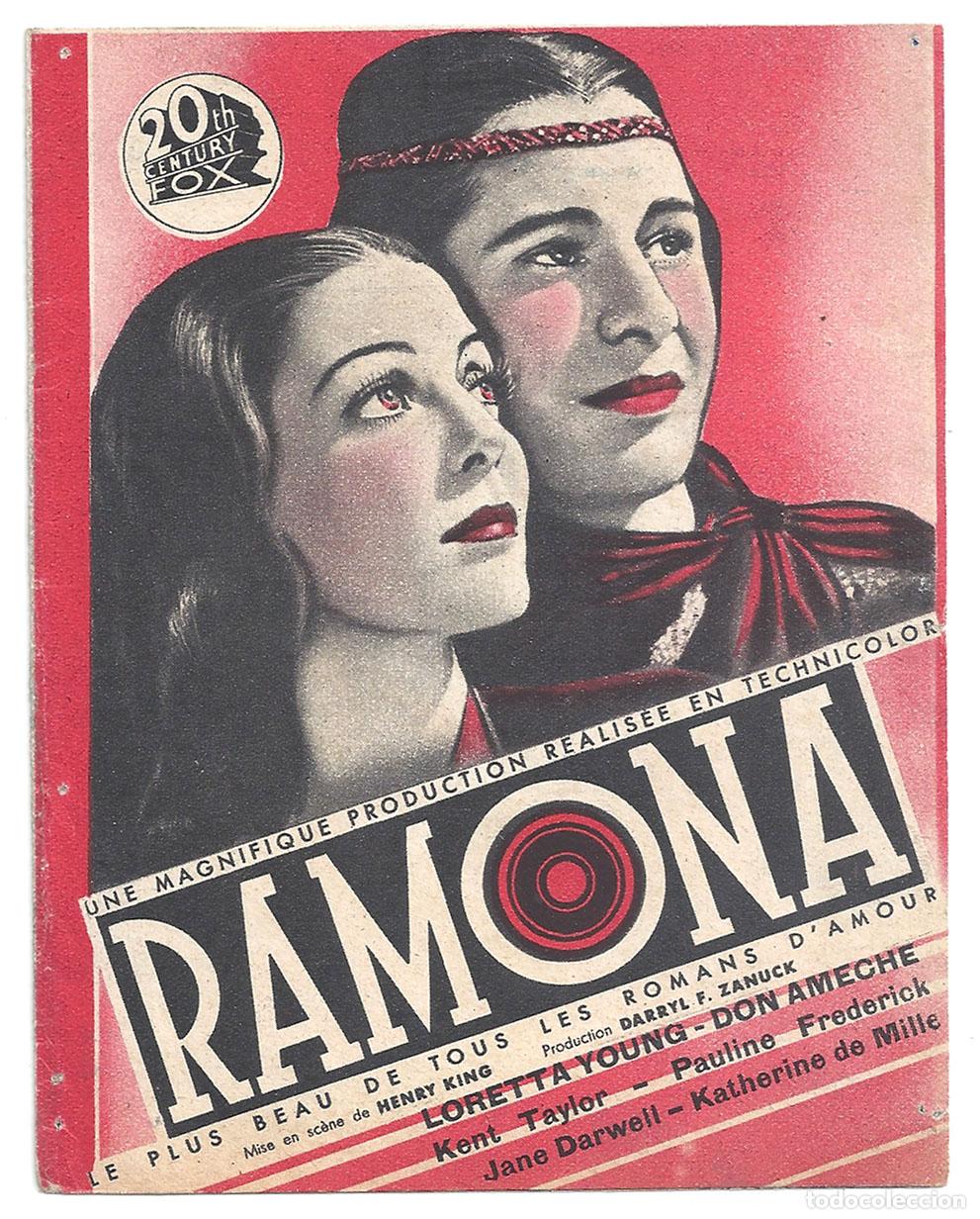 Cine: PTCC 837 RAMONA PROGRAMA DOBLE FRANCES LORETTA YOUNG DON AMECHE - Foto 1