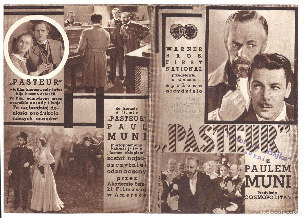 Cine: PTCC 838 LA TRAGEDIA DE LOUIS PASTEUR PROGRAMA DOBLE POLACO PAUL MUNI - Foto 2