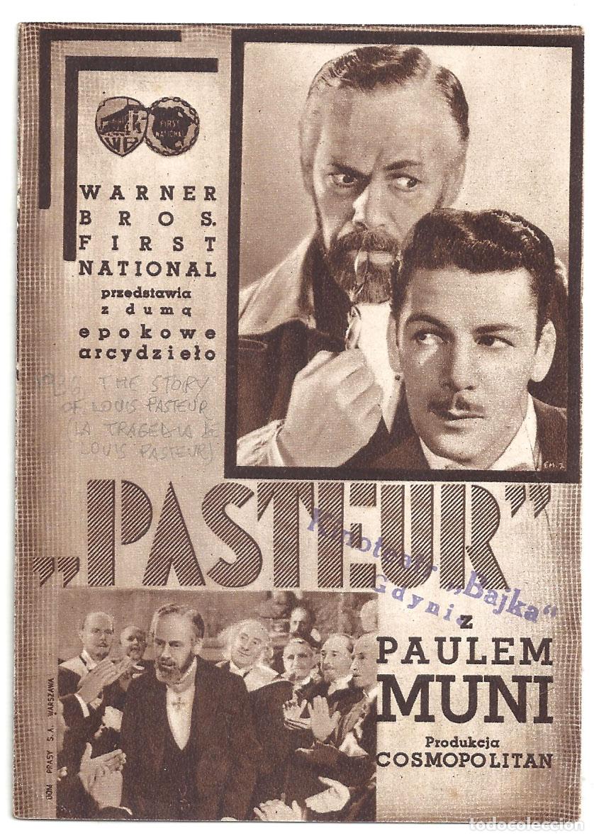 Cine: PTCC 838 LA TRAGEDIA DE LOUIS PASTEUR PROGRAMA DOBLE POLACO PAUL MUNI - Foto 1