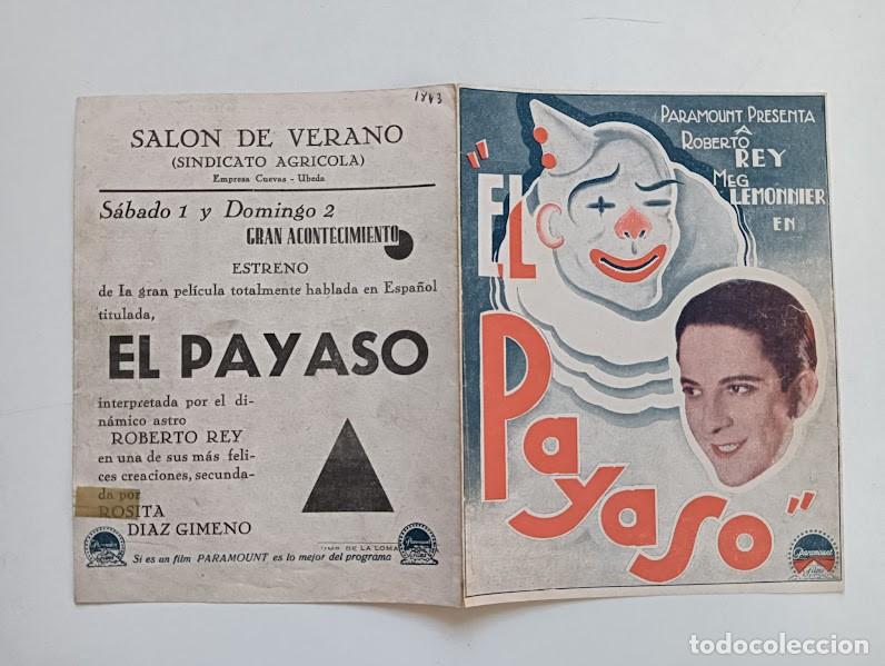 Cine: EL PAYASO PROGRAMA DOBLE PARAMOUNT ROBERTO REY MEG LEMONNIER CIRCO azul - Foto 3