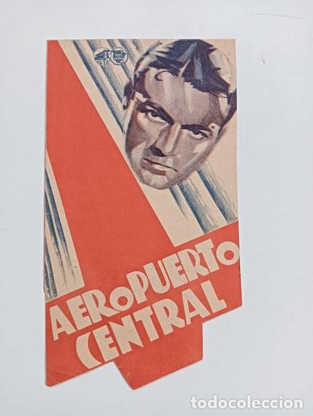 Cine: AEROPUERTO CENTRAL PROGRAMA DOBLE TROQUELADO WARNER RICHARD BARTHELMESS JOHN WAYNE - Foto 1