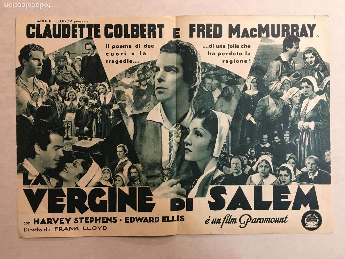 Cine: PTCC 840 LA MUCHACHA DE SALEM PROGRAMA ITALIANO CLAUDETTE COLBERT FRED MACMURRAY - Foto 3