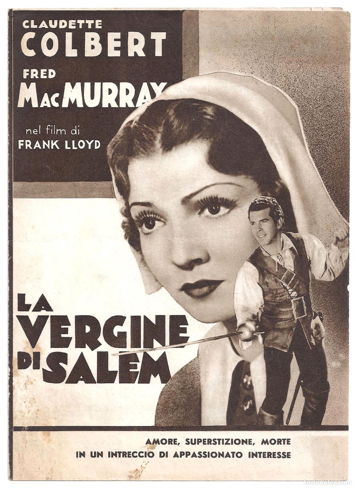 Cine: PTCC 840 LA MUCHACHA DE SALEM PROGRAMA ITALIANO CLAUDETTE COLBERT FRED MACMURRAY - Foto 1