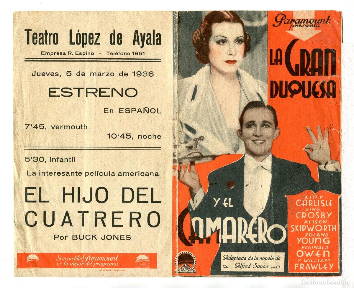 Cine: LA GRAN DUQUESA Y EL CAMARERO, con BING CROSBY, - Foto 1