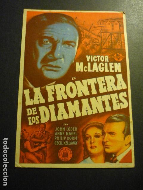  Flyers Publicitaires de films Anciens: LA FRONTERA DE LOS DIAMANTES PROGRAMA DE MANO CON PUBLICIDAD CINE IDEAL ALICANTE