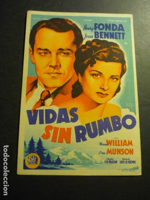  Flyers Publicitaires de films Anciens: VIDAS SIN RUMBO PROGRAMA DE MANO CON PUBLICIDAD CINE IDEAL ALICANTE