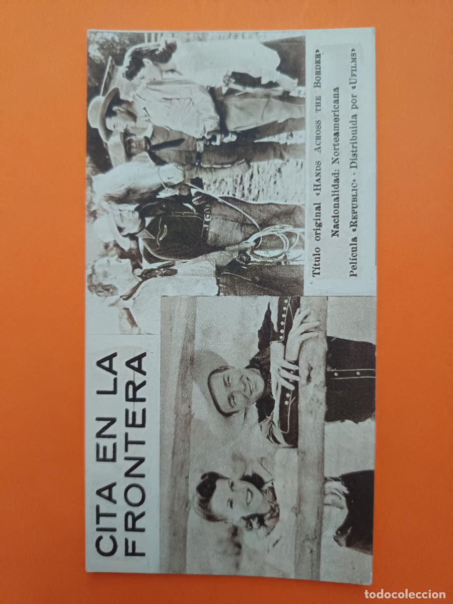 Cine: FICHA PROGRAMA DE CINE CITA EN LA FRONTERA ROY ROGERS - Foto 1