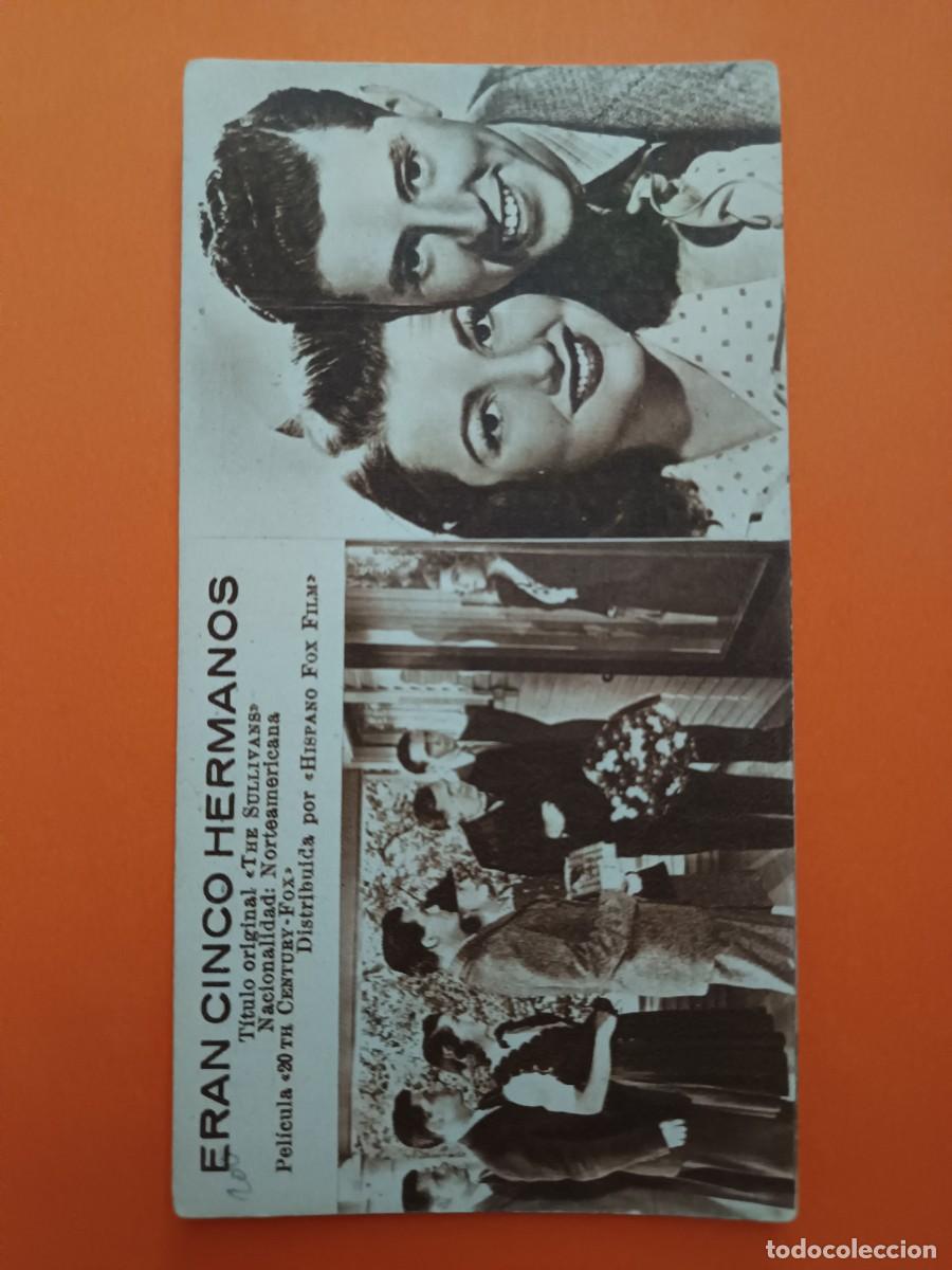 Cine: FICHA PROGRAMA DE CINE ERAN CINCO HERMANOS THOMAS MITCHELL - Foto 1