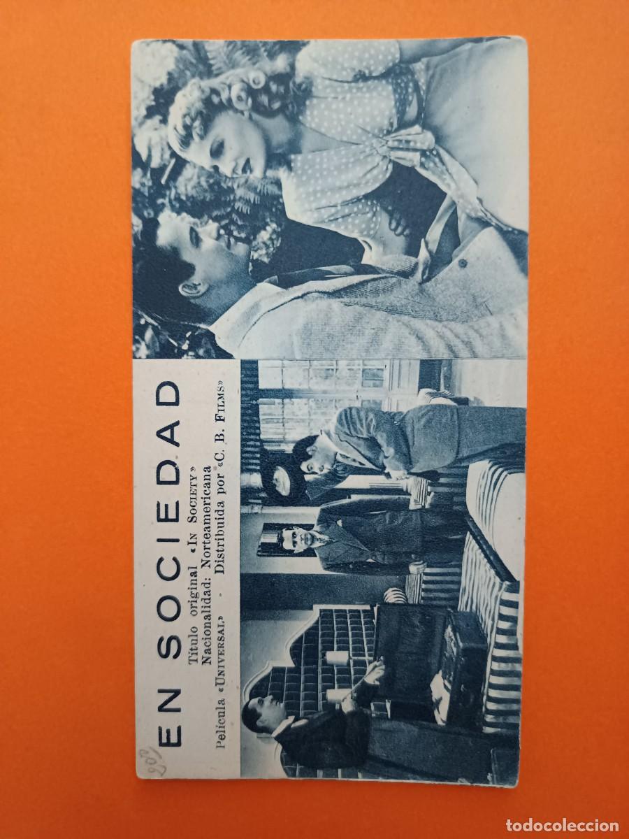 Cine: FICHA PROGRAMA DE CINE EN SOCIEDAD ABBOTT Y COSTELLO - Foto 1