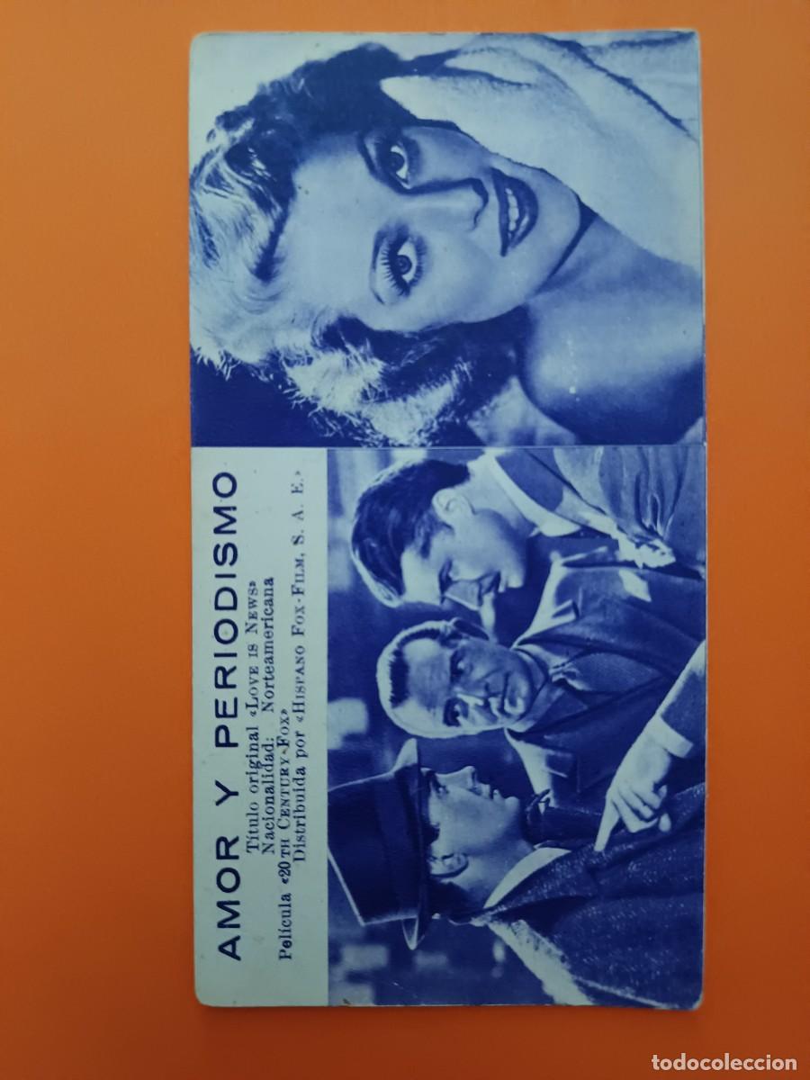 Cine: FICHA PROGRAMA DE CINE AMOR Y PERIODISMO TYRONE POWER - Foto 1