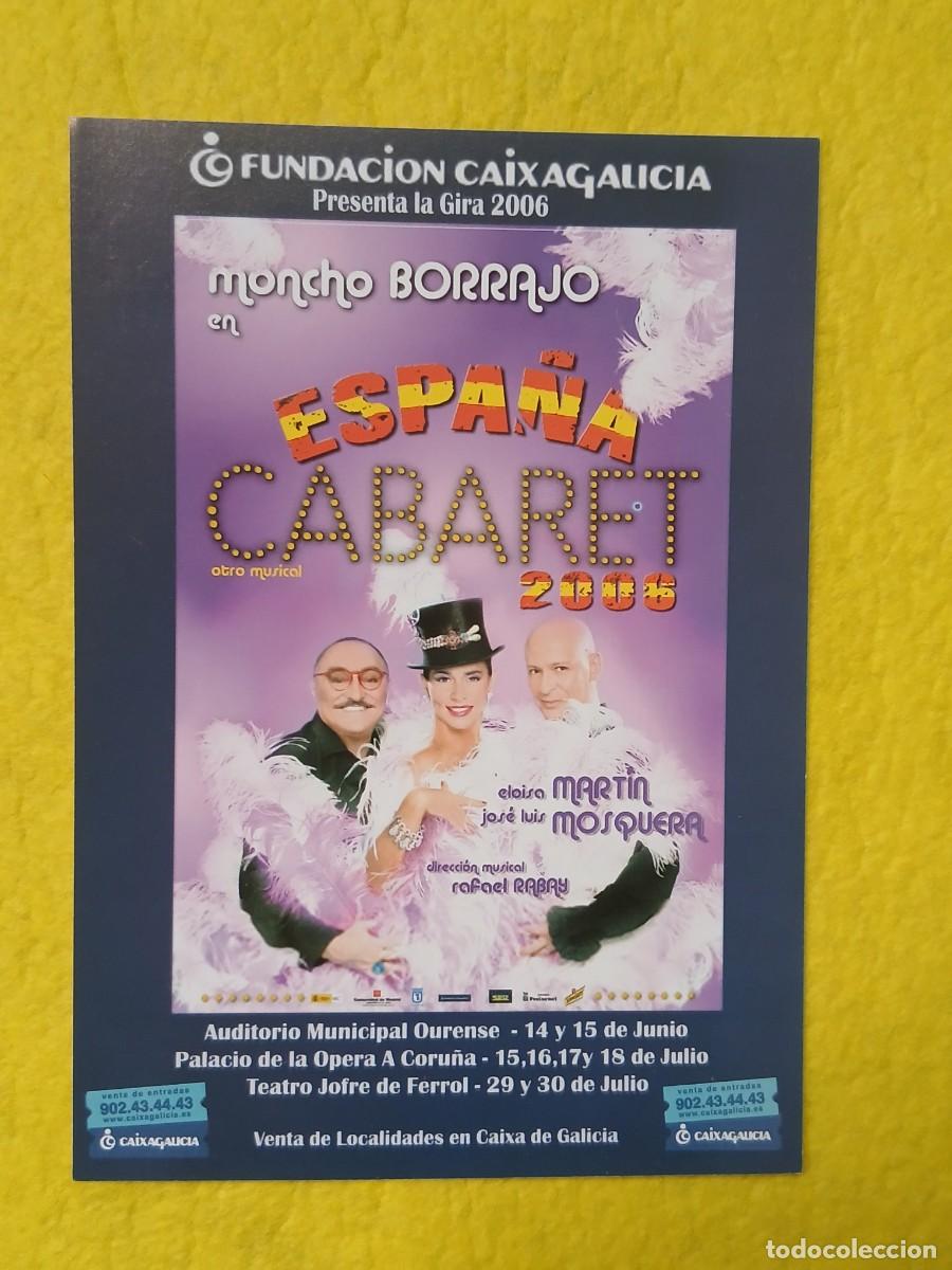 Cine: FLYER ESPECT&Aacute;CULO MUSICAL - ESPA&Ntilde;A CABARET - Moncho Borrajo, Elo&iacute;sa Mart&iacute;n, Jos&eacute; Luis Mosquera