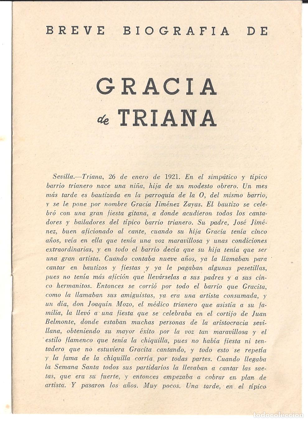 Cine: PTTT GRACIA DE TRIANA LA REVELACION DE 1943 PROGRAMA LIBRITO - Foto 2