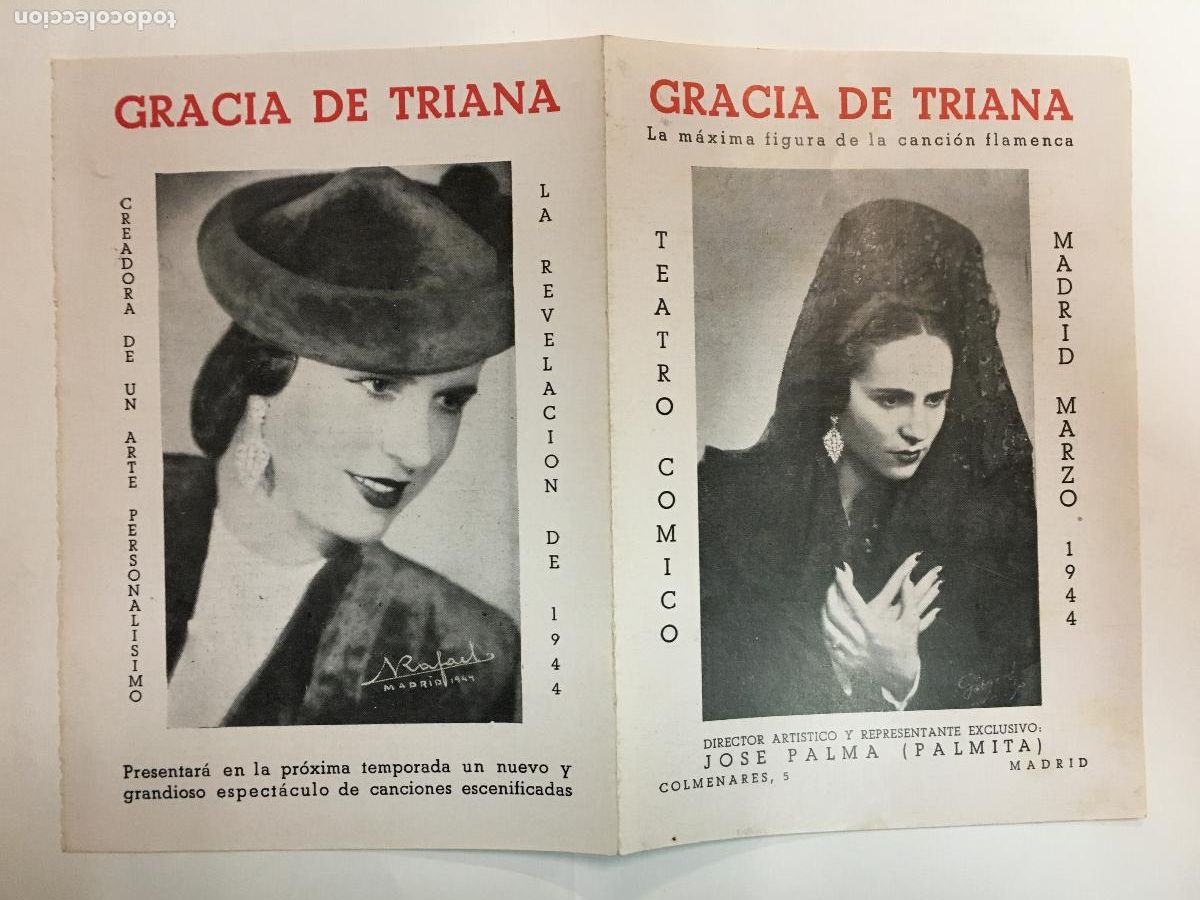 Cine: PTTT GRACIA DE TRIANA PROGRAMA DOBLE TEATRO COMICO 1944 - Foto 1