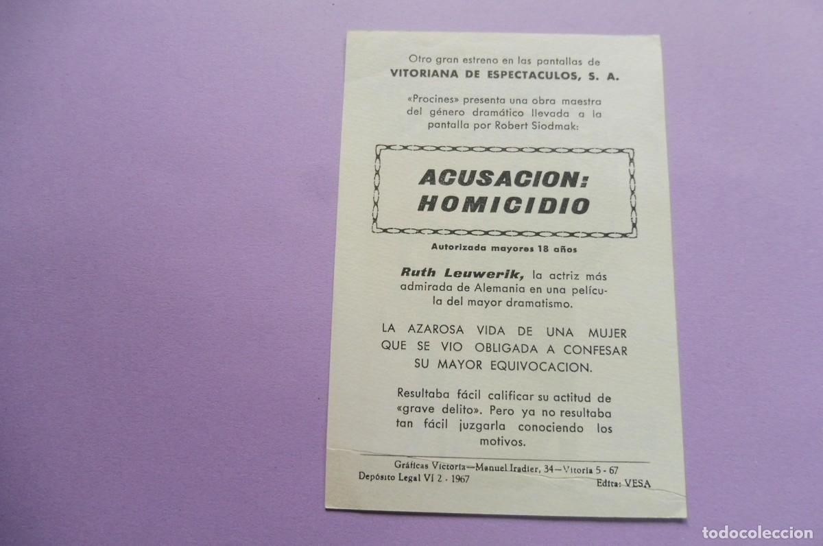 Cine: PROGRAMA DE CINE - ACUSACI&Oacute;N HOMICIDIO - SIN PUBLICIDAD - Foto 2