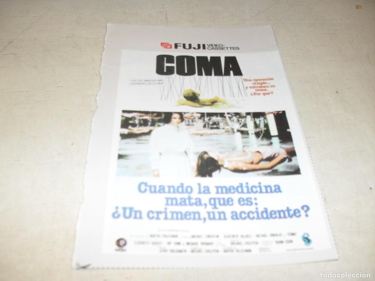 Cine: PROGRAMA DE MANO(OCHENTERO):COMA,CON MICHAEL DOUGLAS,DE REVISTAS DE CINE DE LA EPOCA - Foto 1