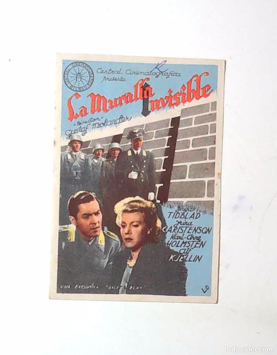 Cine: FOLLETO DE MANO LA MURALLA INVISIBLE - Foto 1