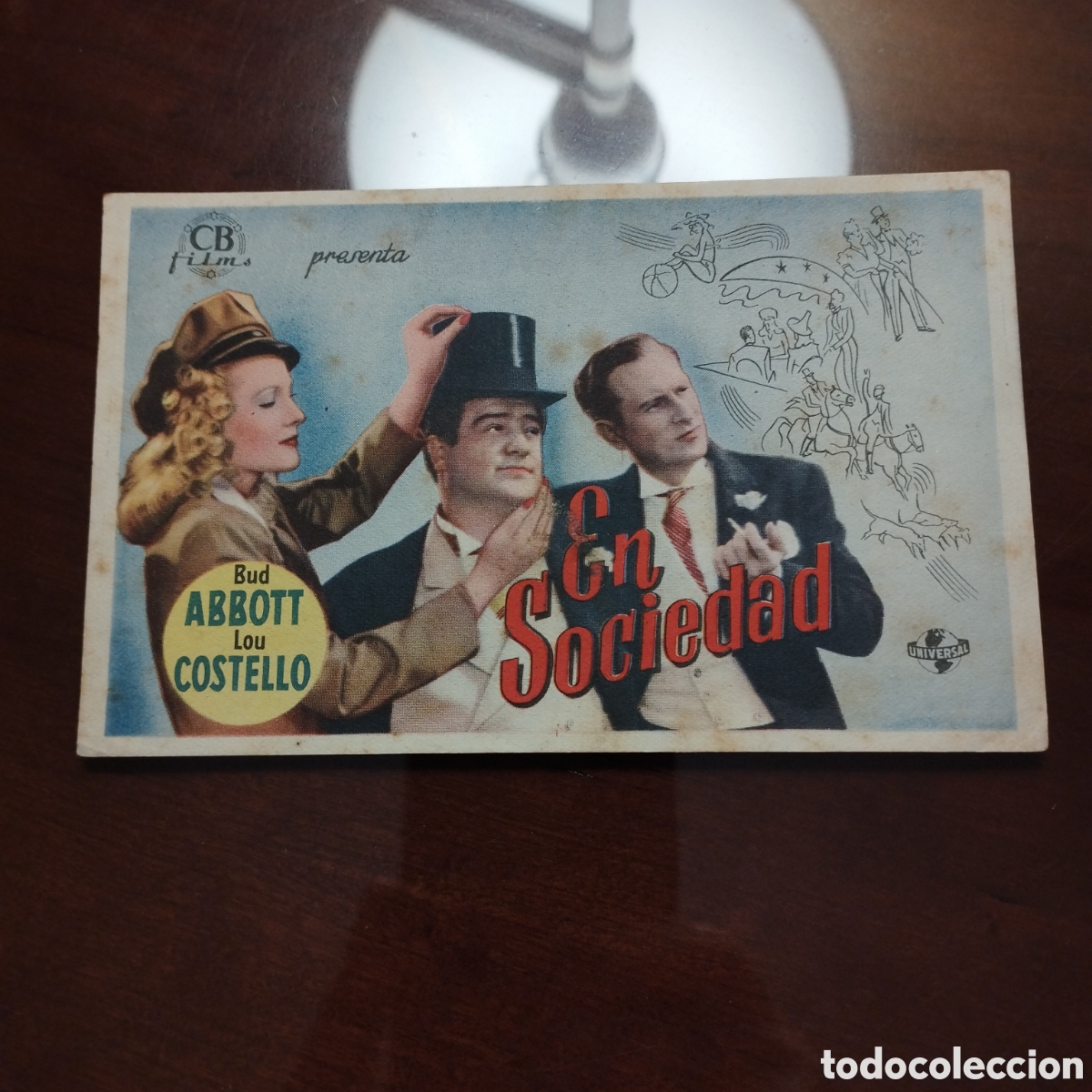 Cine: Programa de cine, sencillo. En sociedad. Abbott y Costello. Sp - Foto 1