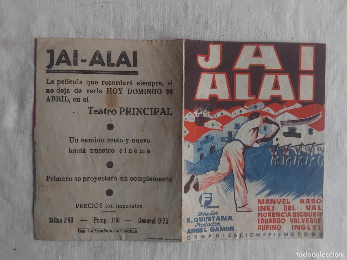 Cine: PROGRAMA DE CINE DOBLE JAI ALAI. TEATRO PRINCIPAL. - Foto 1