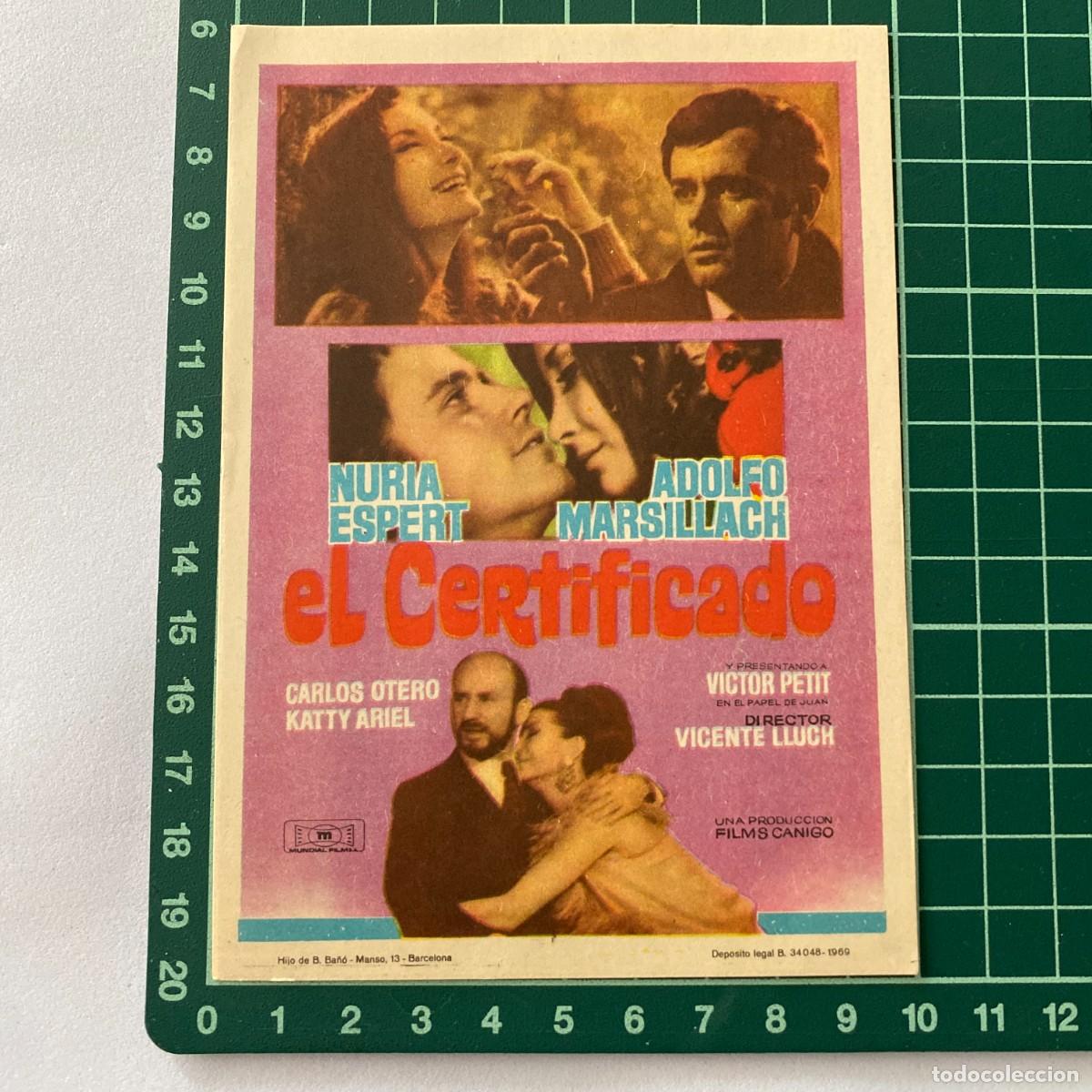 Cine: Programa de cine folleto de mano pelicula. El certificado - Foto 1