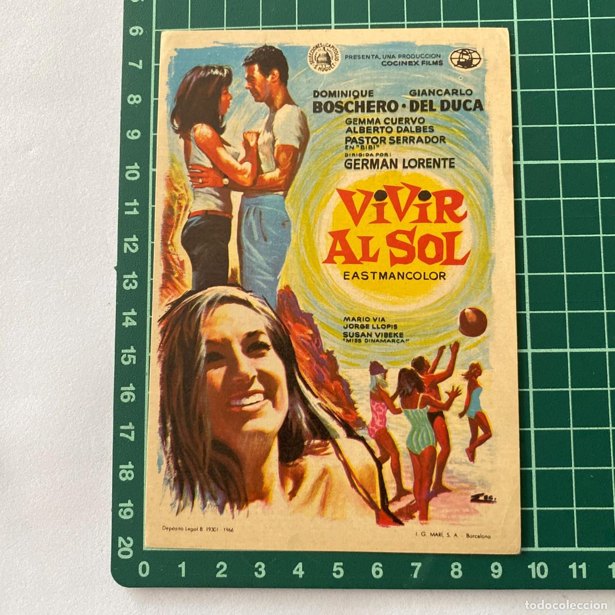 Cine: Programa de cine folleto de mano pelicula. Vivir al sol - Foto 1