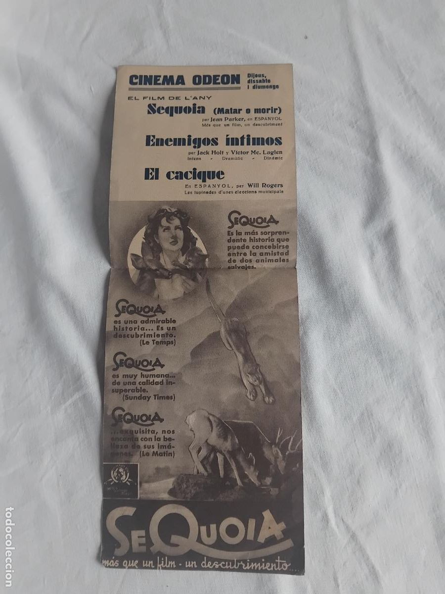 Cine: PROGRAMA DE CINE DOBLE. JEAN PARKER EN SEQUOIA. CINEMA ODEON. - Foto 3