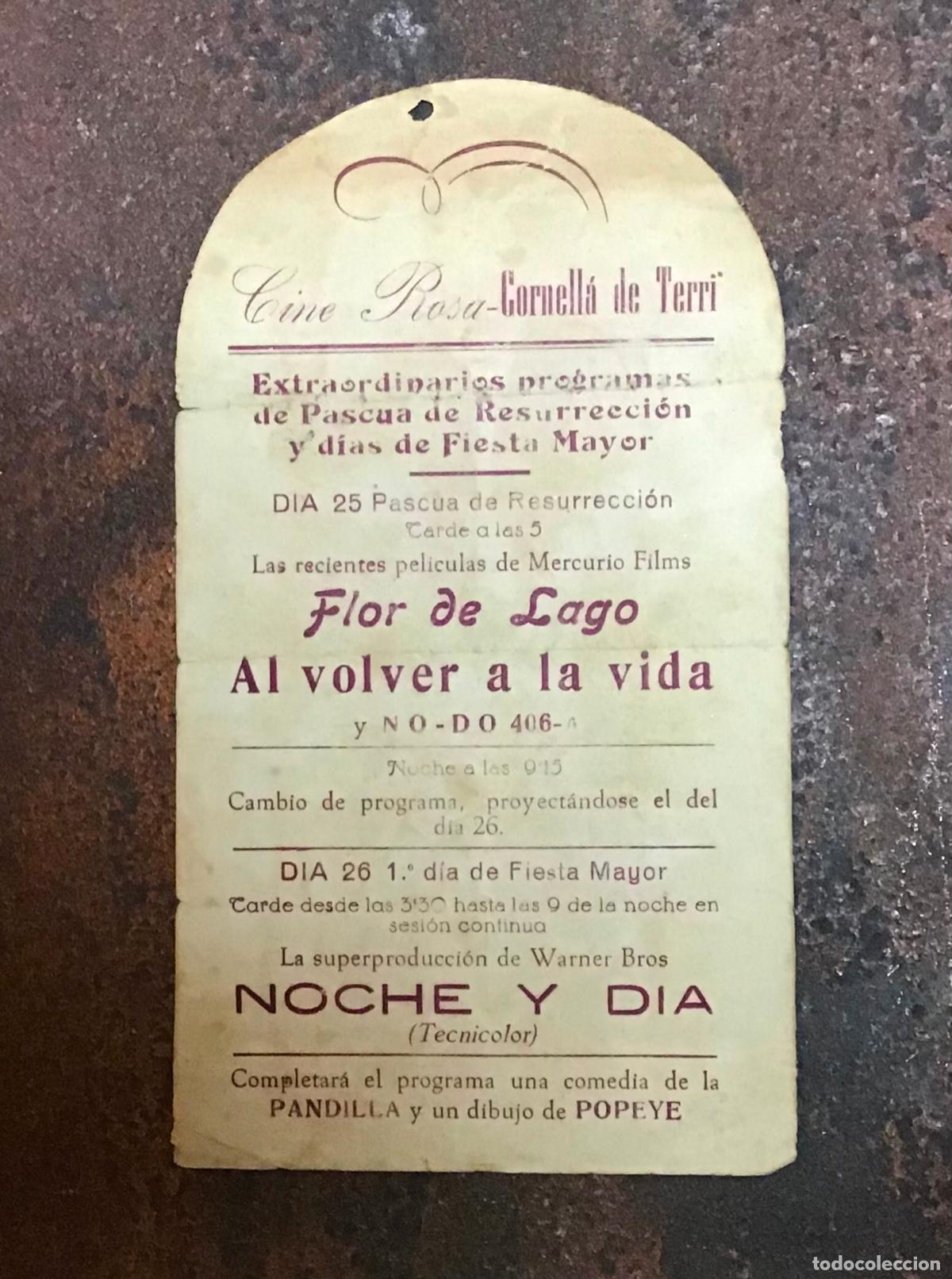 Cine: NOCHE Y D&Iacute;A, PROGRAMA DE MANO ORIGINAL CON PUBLICIDAD - Foto 2