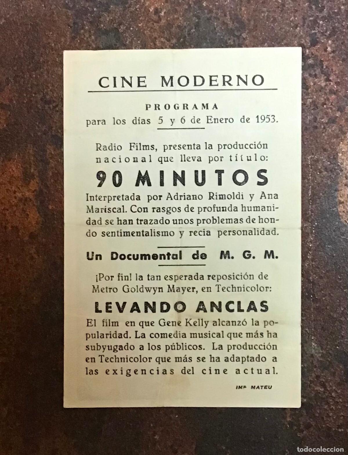 Cine: LEVANDO ANCLAS, PROGRAMA DE MANO ORIGINAL Y CON PUBLICIDAD - Foto 2