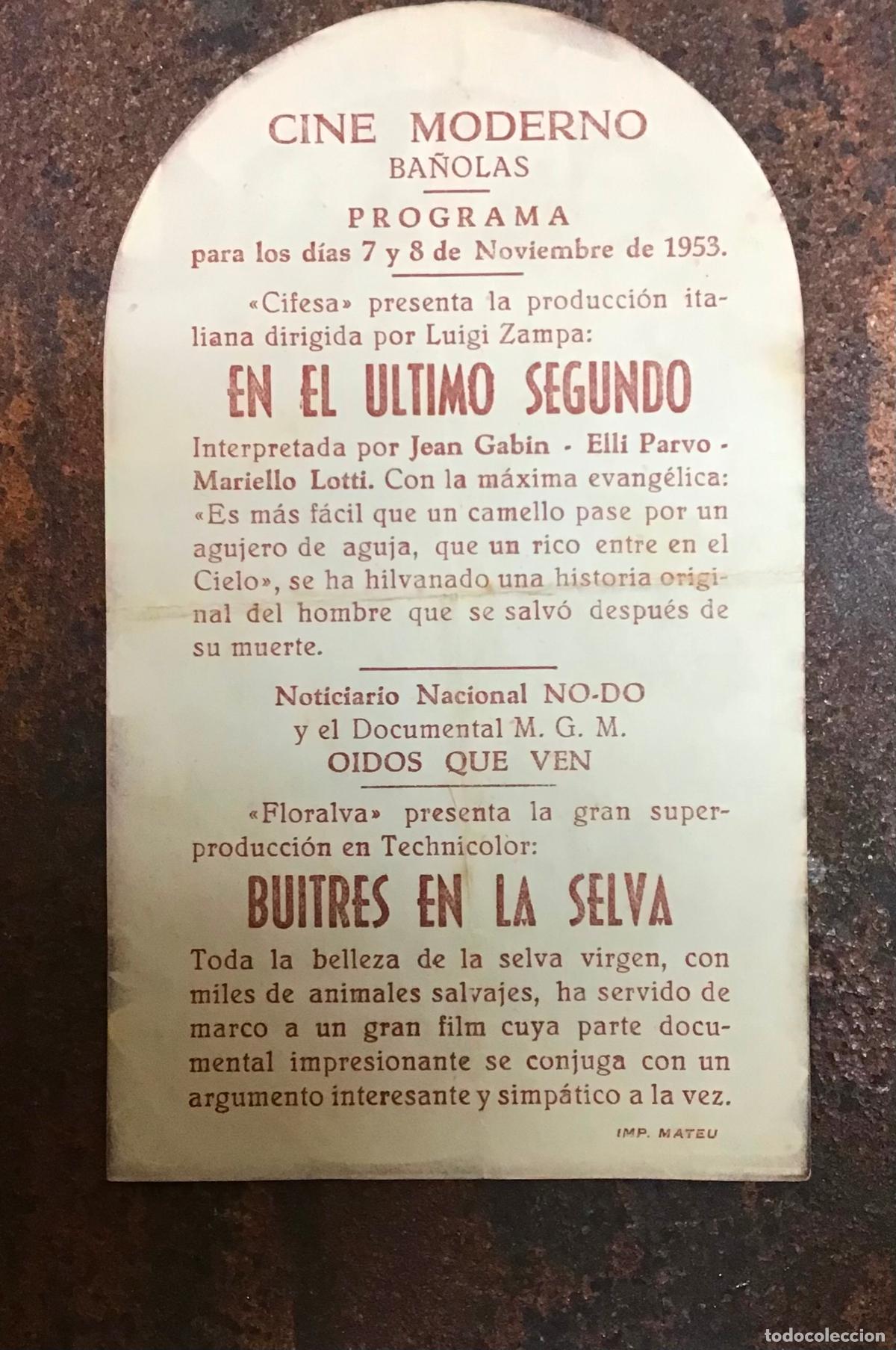 Cine: BUITRES EN LA SELVA, PROGRAMA DE MANO ORIGINAL CON PUBLICIDAD - Foto 2