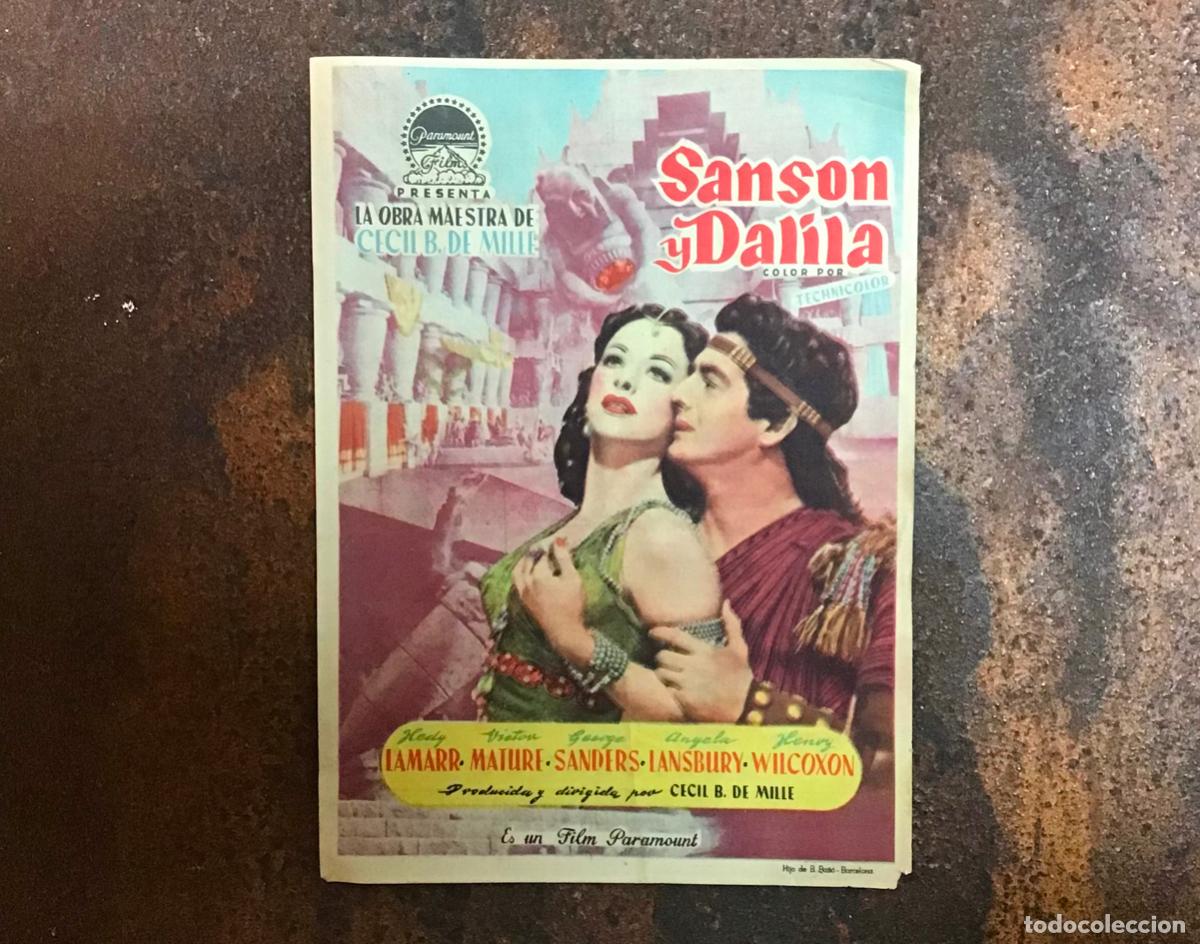 Cine: SANS&Oacute;N Y DALILA, PROGRAMA DE MANO ORIGINAL CON PUBLICIDAD - Foto 1