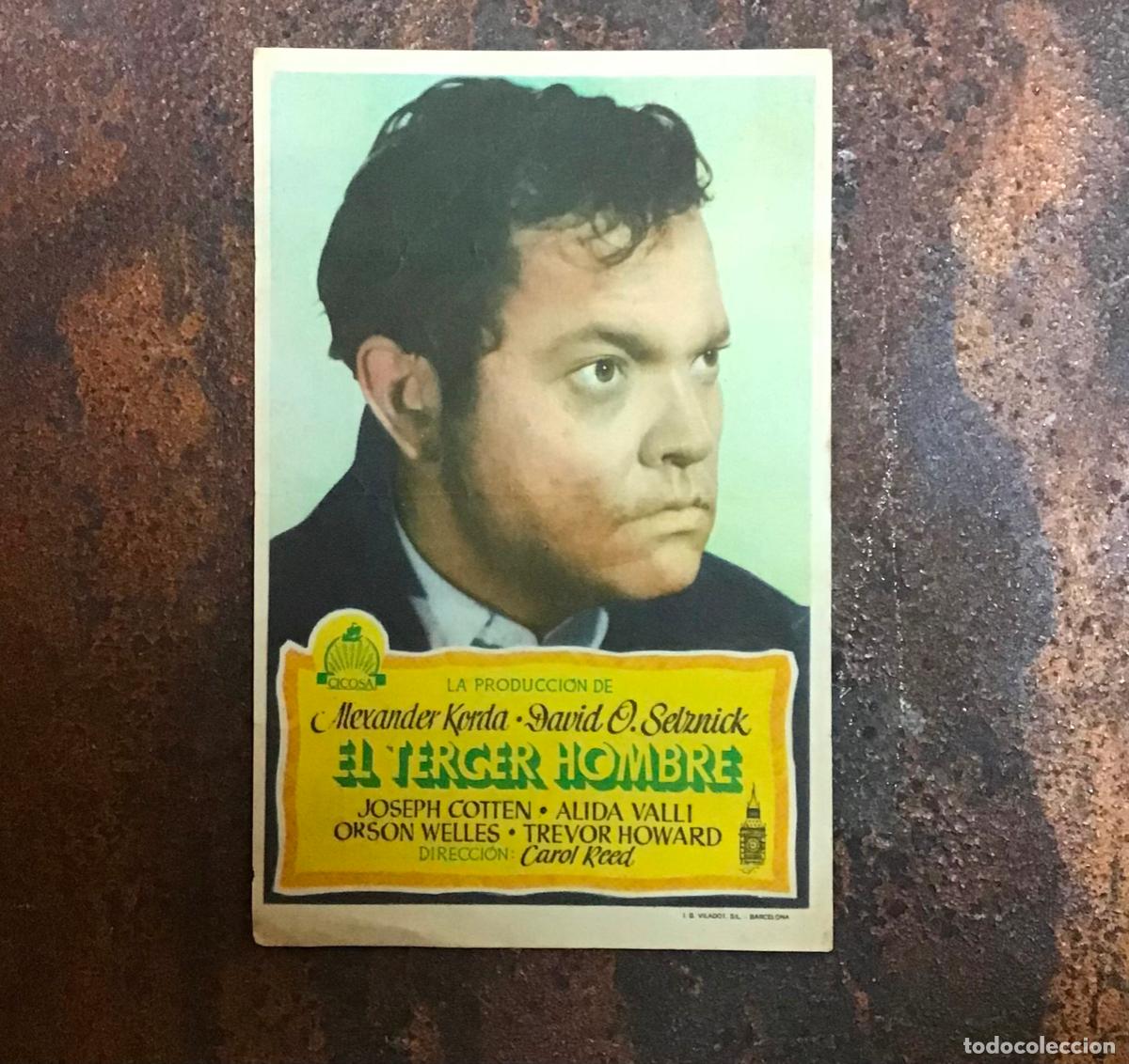 Cine: EL TERCER HOMBRE, PROGRAMA DE MANO ORIGINAL CON PUBLICIDAD - Foto 1