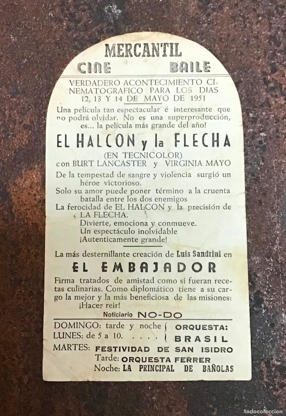 Cine: EL HALC&Oacute;N Y LA FLECHA, PROGRAMA DE MANO ORIGINAL CON PUBLICIDAD - Foto 2