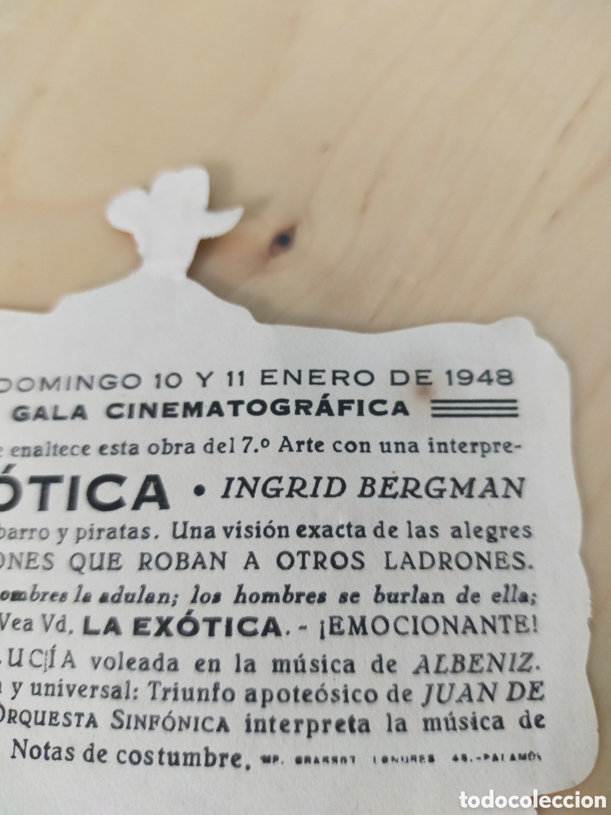 Cine: Programa de cine troquelado &rdquo;La Ex&oacute;tica&rdquo; A&ntilde;o 1948 - Foto 3