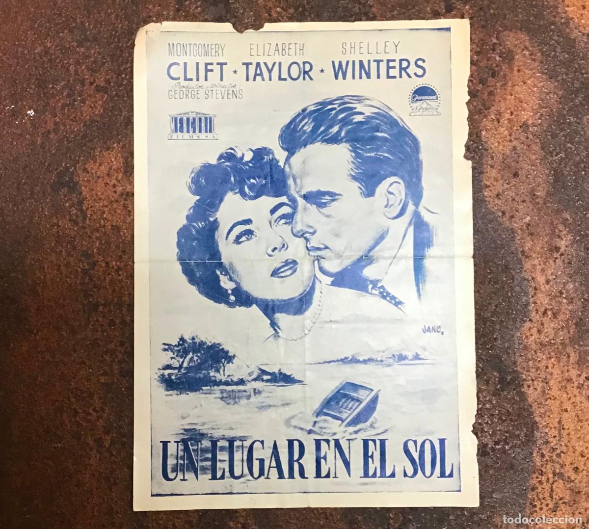 Cine: UN LUGAR EN EL SOL, PROGRAMAS DE MANO ORIGINALES CON PUBLICIDAD - Foto 1