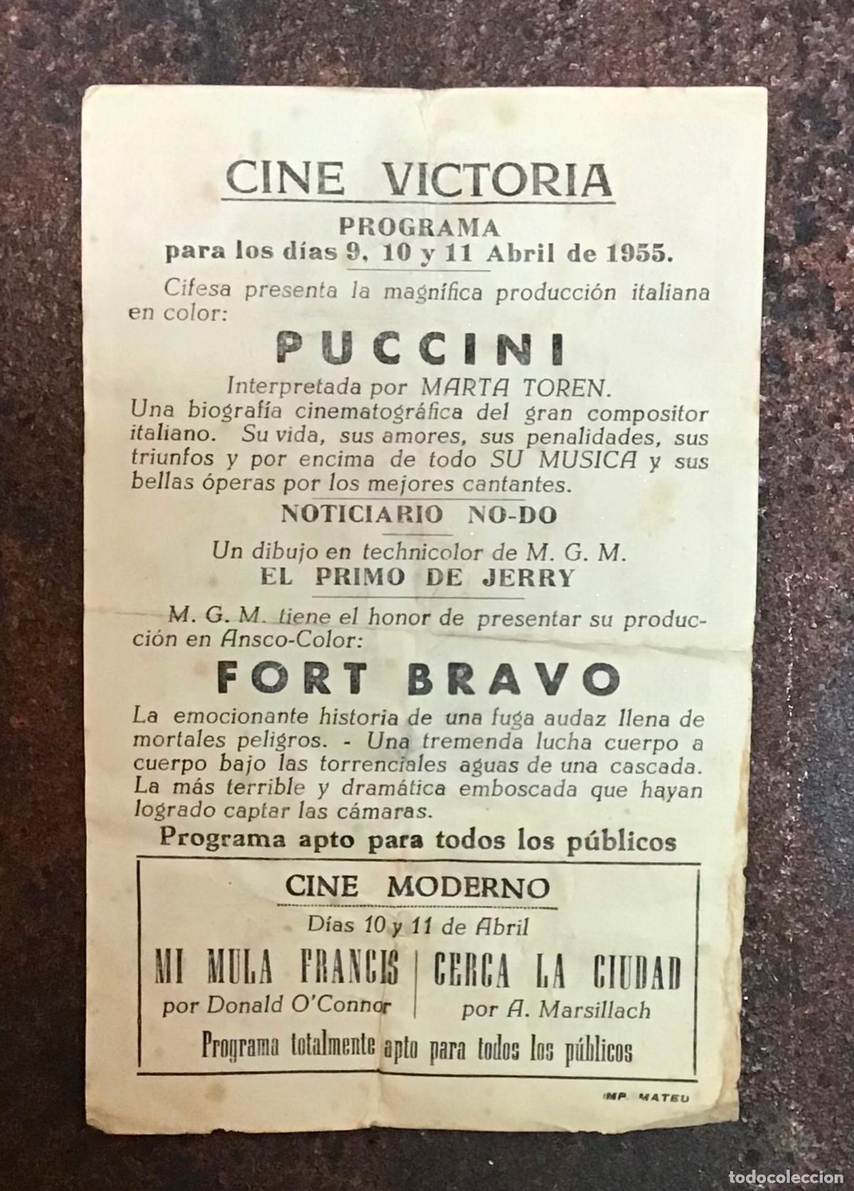 Cine: FORT BRAVO, PROGRAMA DE MANO ORIGINAL CON PUBLICIDAD - Foto 2