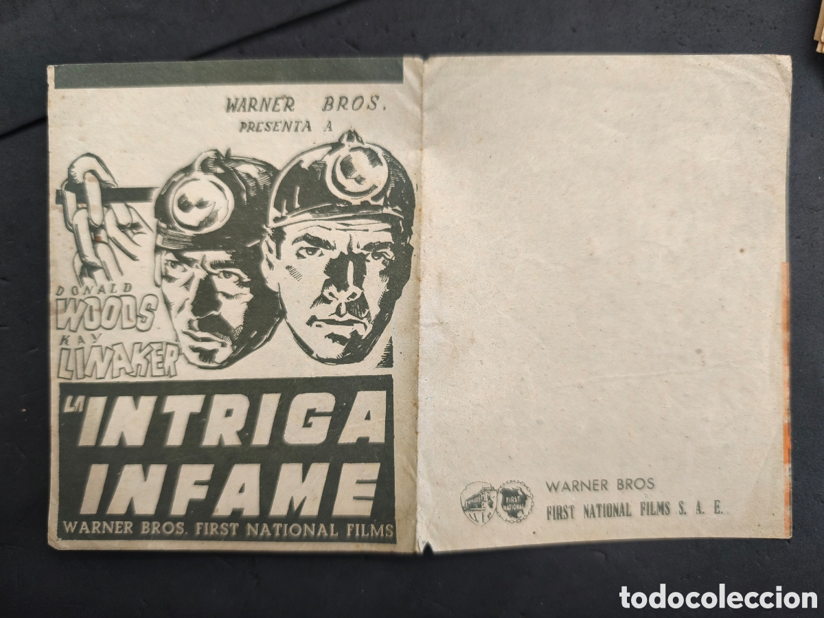 Cine: PROGRAMA CINE LOCAL LA INTRIGA INFAME 1938 - Foto 1