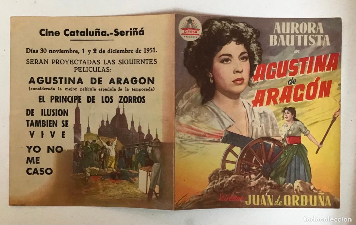 Cine: AGUSTINA DE ARAG&Oacute;N, PROGRAMA DE MANO ORIGINAL CON PUBLICIDAD - Foto 2
